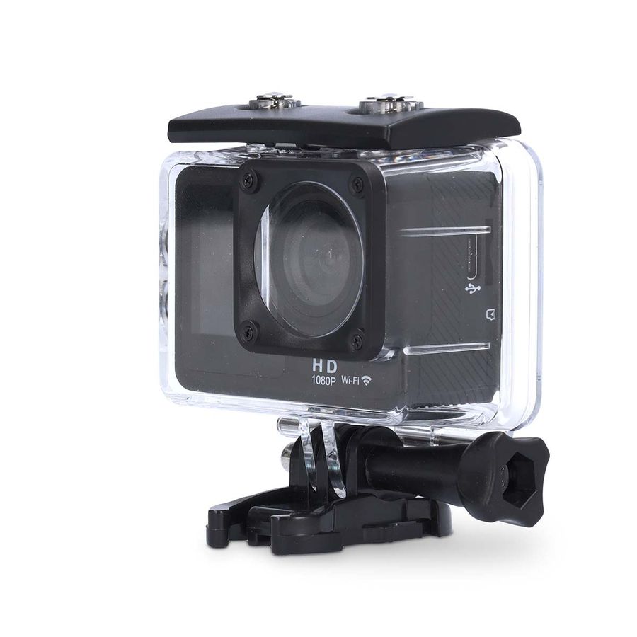 Nedis Actionkamera Dobbel Skjerm, 1080p@30fps, 12 MPixel, WiFi, HD, vanntett opptil 30M