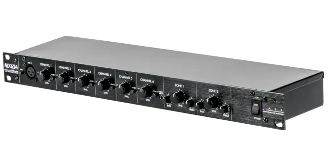 Hovedbilde ART MX624 – 6-kanals stereo rackmikser med 2 soneutganger