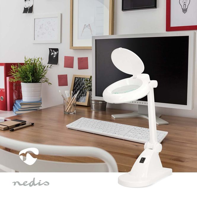 Hovedbilde Nedis Forstørrelsesbordlampe - Linsestyrke: 3 + 12 Diopter, 400 lm, 6500K, 6W 