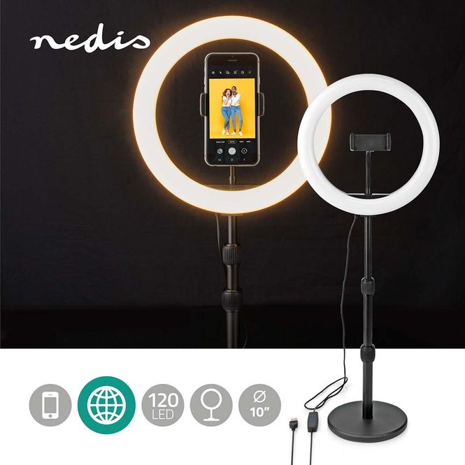 Hovedbilde Nedis Ringlys RLSTND200BK, 10