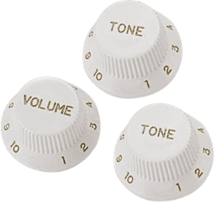 Hovedbilde Yellow Parts EZ1215W – Hvite Stratocaster potmetervridere (3 stk)