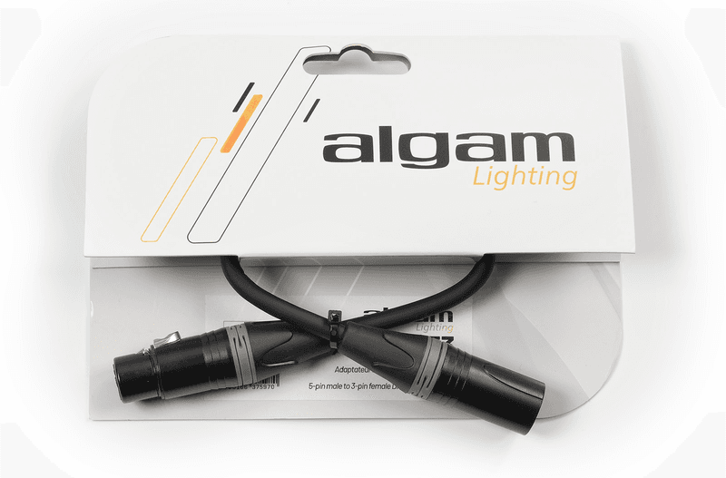 Algam ADAPT-XLR-M5F3 DMX-overgang 5pin han/3pin hun. 30cm.