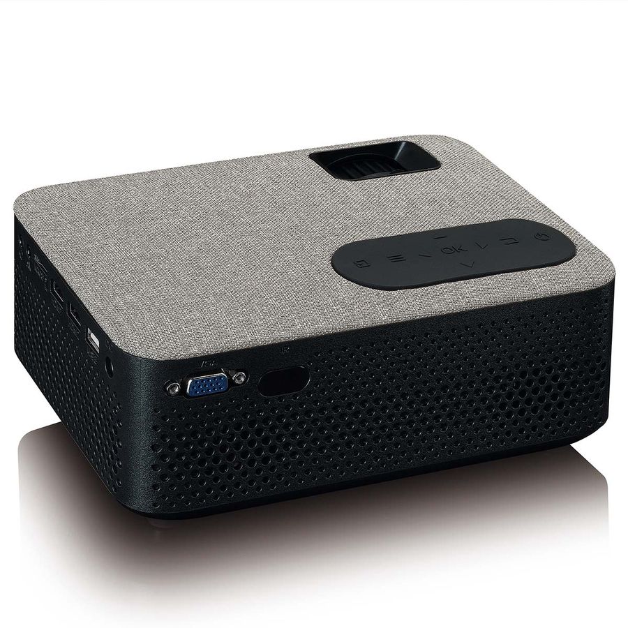 Lenco HD 720P LCD-projektor med Bluetooth grå, 4000 lumen, Full HD 1080P