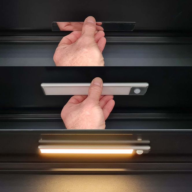 Hovedbilde Nedis Skaplys, 110 lm, Oppladbart USB Type-C LED kabinett lys med bevegelsessensor