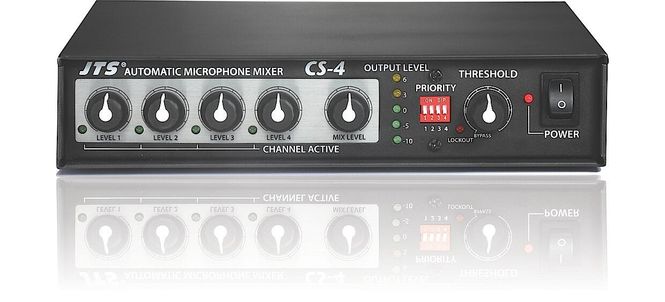 Hovedbilde JTS CS-4 automikser 4 mik/line. Individuell gain og Phantom power