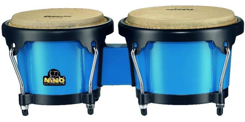 NINO Percussion NINO17B-BK ABS Bongo, Blue/Black