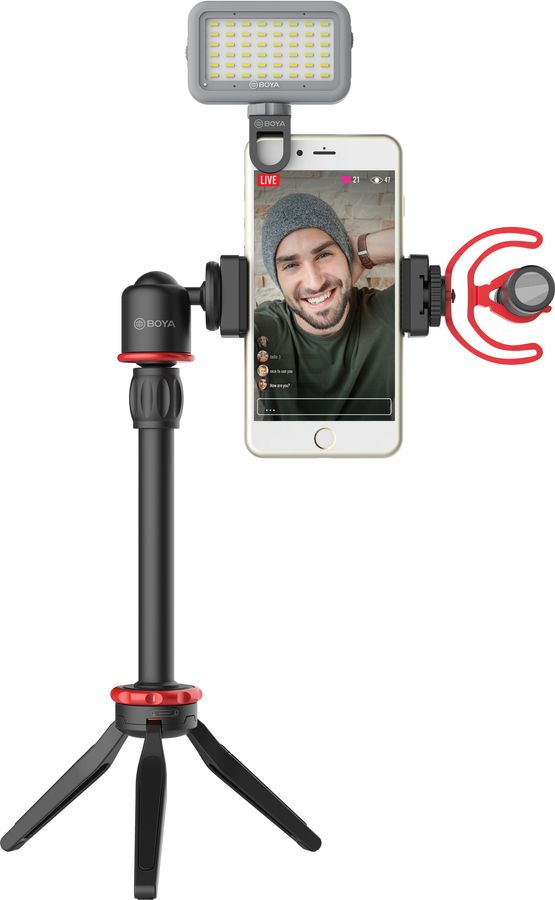 BOYA BY-VG330 Livestream Kit, mikrofon og stativ