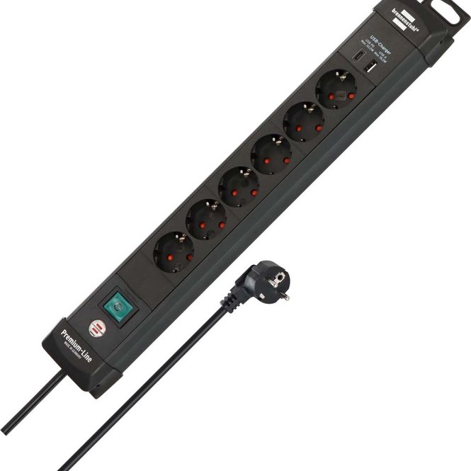 Hovedbilde Brennenstuhl Premium Office Line Plus 6-veis m/USB C PD 1,8 m