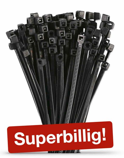 Hovedbilde Fixapart Strips 14 cm, Sort - 100 stk.