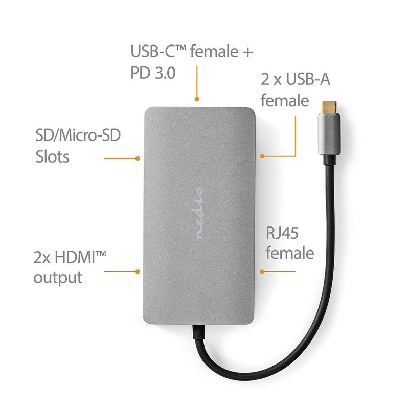 Nedis USB 7-i-1 USB 3.2 Multidokking Adapter