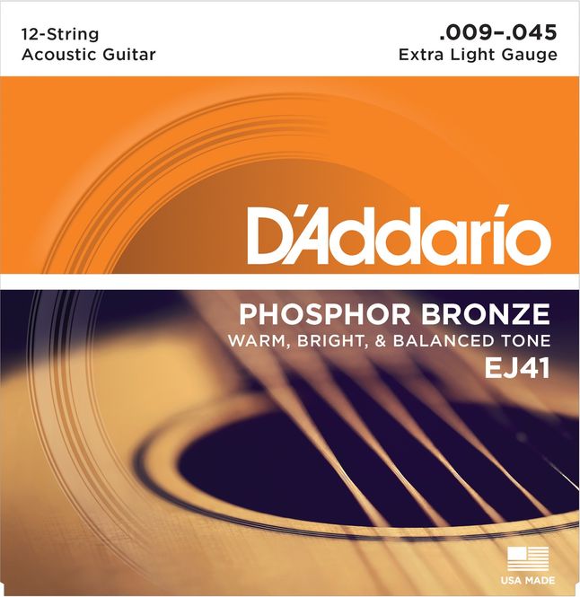 Hovedbilde D'addario EJ41 Western Phosphor Bronze 009-045 (12-Str.sett)