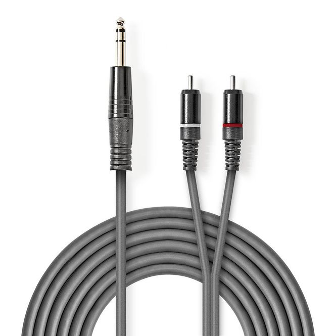 Hovedbilde Nedis Stereo Audiokabel, Stereo Jack - 2 x RCA/Phono, 3M