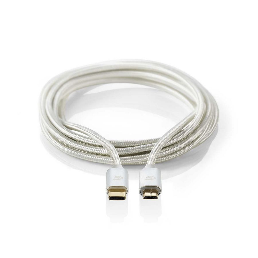 Nedis USB Micro-B Han - USB-C Han, 10W, 480 Mbps, 2m, Profigold