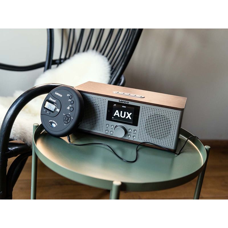 Lenco CD-300BK Bærbar Bluetooth® CD-MP3-spiller med antishock Svart