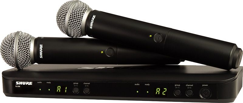 Shure BLX288-PG58 dobbelt trådløst mikrofonsystem med 2x PG58 (823-832MHz)