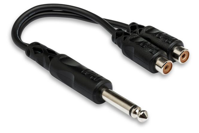 Hovedbilde Hosa Y-Kabel 6,35mm Jack TS til 2* RCAF phono