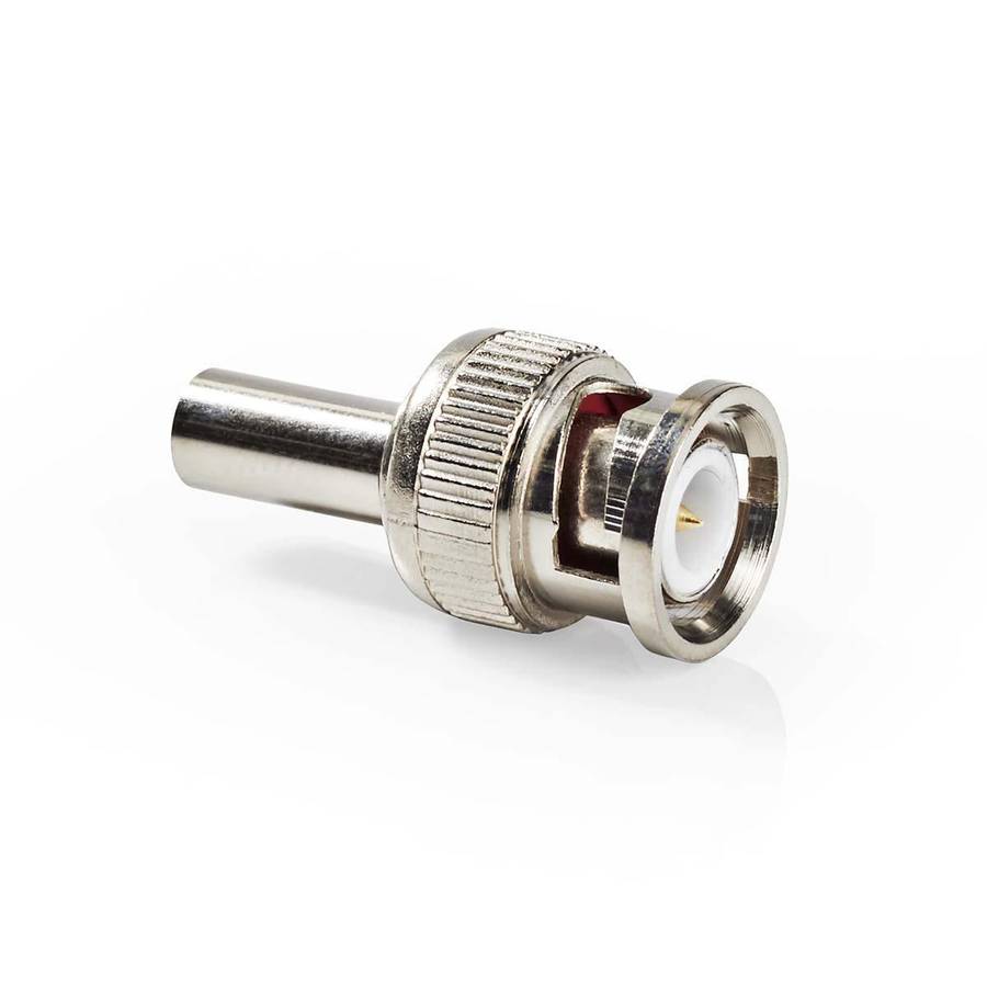 Nedis BNC kontakt, 50 Ohm, Krympe, Stål, Sølv